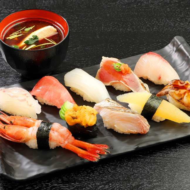 阪神梅田本店 地下2階 阪神バル横丁 グルメゾーン「髭寿司」おまかせセット