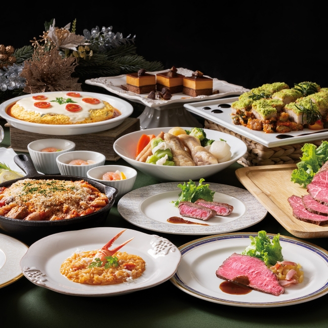 ［ホテル阪急インターナショナル］ビュッフェ＆カフェレストラン「ナイト＆デイ」<br>天井が高く開放的な空間で、躍動感あふれるドラマティックなビュッフェを心ゆくまで。